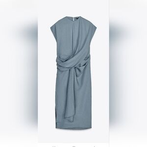 Zara Linen Draped Dress
